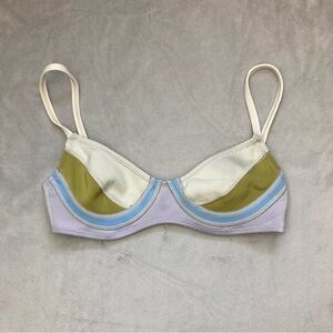 New Cynthia Rowley Neoprene Colorblock Bikini Top S